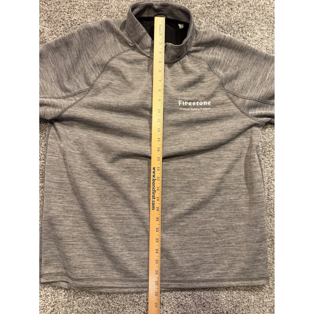 Firestone Building Products Shirt Mens XL Heather Gray 1/4 Zip‎ Pullover Fleece - Picture 6 of 8